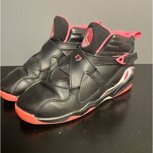Nike Air Jordan 8 Retro Black Pinksicle Shoes Girls Size 3Y  580529-006